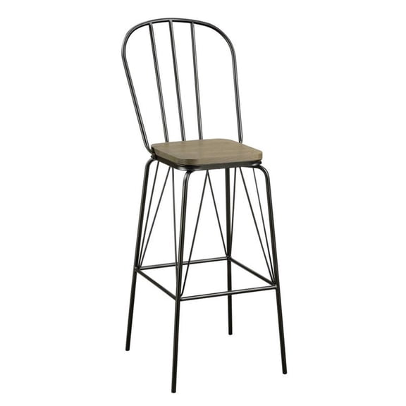 Bowery Hill Metal Windsor Bar Stool in Black (Set of 2) Finish