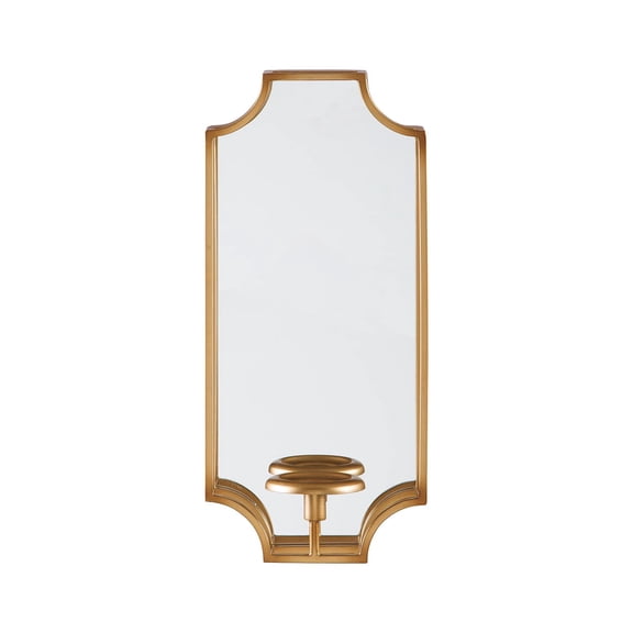 Bowery Hill Metal and Mirrored Glass Wall Sconce Candle Holder in Gold