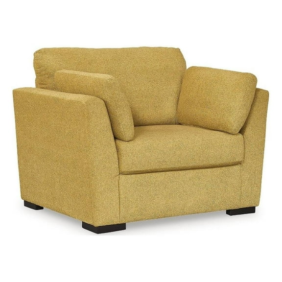 Bowery Hill Mid-Century Corner-blocked frame Yellow Oversized Chair
