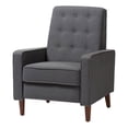 thumbnail image 1 of Bowery Hill Mid-Century Fabric Tufted Recliner in Gray/Walnut, 1 of 12