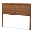 thumbnail image 1 of Bowery Hill Mid-Century Solid Rubber Wood Queen Size Headboard in Walnut Brown, 1 of 5