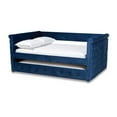 thumbnail image 1 of Bowery Hill Mid-Century Velvet Queen Daybed with Trundle in Blue, 1 of 11