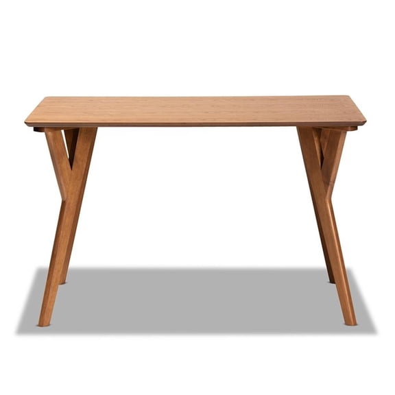 Bowery Hill Mid-Century Walnut Brown Finished Wood Dining Table