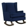 thumbnail image 1 of Bowery Hill Mid-Century Wood Glider in Ink Blue, 1 of 10