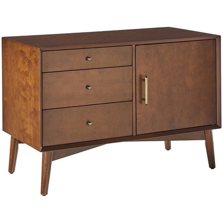 Bowery Hill Mid-Century Wood Media Console Table in Mahogany