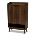 thumbnail image 1 of Bowery Hill Mid-Century Wood Shoe Cabinet in Walnut Brown, 1 of 10