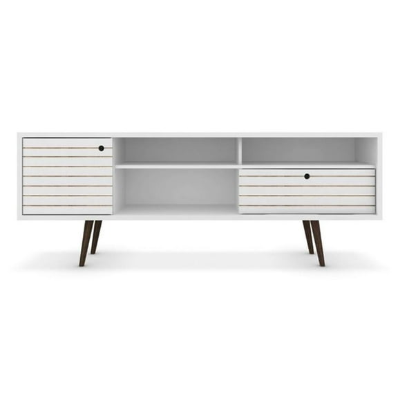 Bowery Hill Mid-Century Wood TV Stand for TVs up to 65" in White