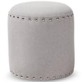 thumbnail image 1 of Bowery Hill Modern 14" Round Pouf in Light Gray, 1 of 5