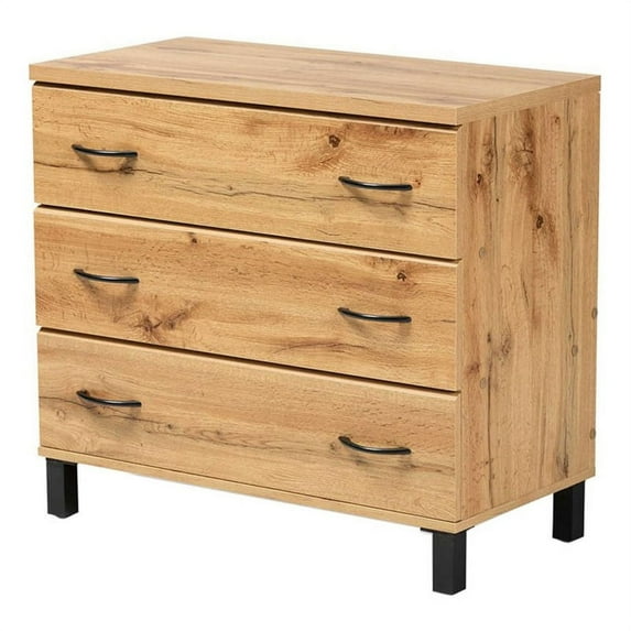 Bowery Hill Modern 3-Drawer Engineered Wood Storage Chest in Oak Brown