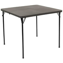 Bowery Hill Modern 34" Square Plastic Bi-Fold Table in Dark Gray