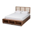 thumbnail image 1 of Bowery Hill Modern 4-Drawer Wood King Size Platform Storage Bed in Ash Walnut, 1 of 12