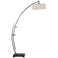 thumbnail image 1 of Bowery Hill Modern Arc Floor Lamp in Dark Bronze and Light Beige, 1 of 2