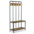 thumbnail image 1 of Bowery Hill Modern Black Metal Hall Tree in Warm Honey Finish, 1 of 5