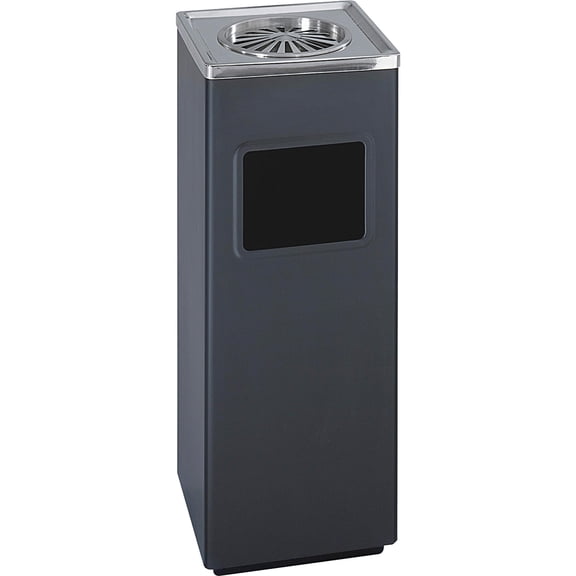 Bowery Hill Modern Black Square Ash And Trash Receptacle In Black
