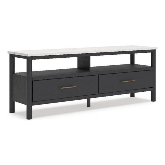 Bowery Hill Modern Black & White 72" TV Stand for TVs up to 82"