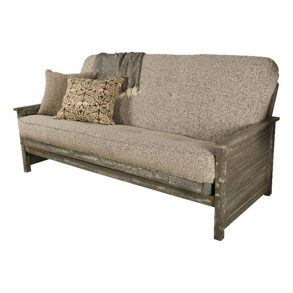 Bowery Hill Modern Coil Hinged Full-size Futon Mattress in Gray-Frame Not Included