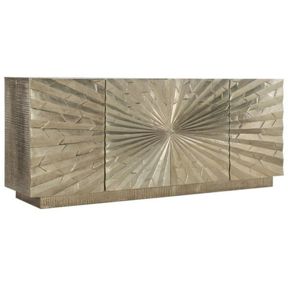 Bowery Hill Modern / Contemporary 78" Wood TV Stand in German Silver
