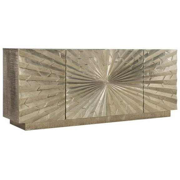 Bowery Hill Modern / Contemporary 78" Wood TV Stand in German Silver