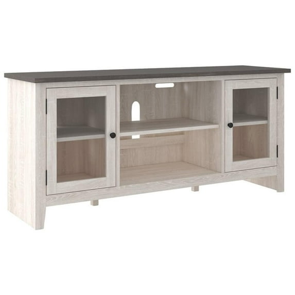 Bowery Hill Modern / Contemporary Glass White Finish 60" TV Stand