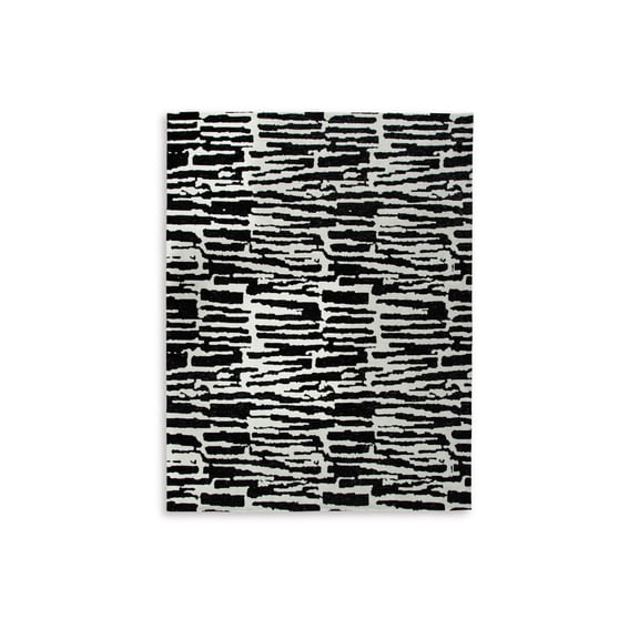 Bowery Hill Modern / Contemporary Polyester Black & Ivory 8x10 Rug