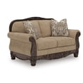 thumbnail image 1 of Bowery Hill Modern / Contemporary Polyester Brown Finish Loveseat, 1 of 9