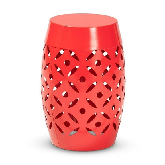 Bowery Hill Modern / Contemporary Red Metal Outdoor Side Table