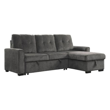 Bowery Hill Modern / Contemporary Reversible Sectional in Dark Gray Finish