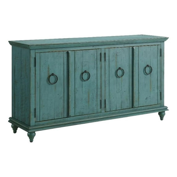 Bowery Hill Modern / Contemporary Rustic Turquoise Solid Wood 65" TV Stand