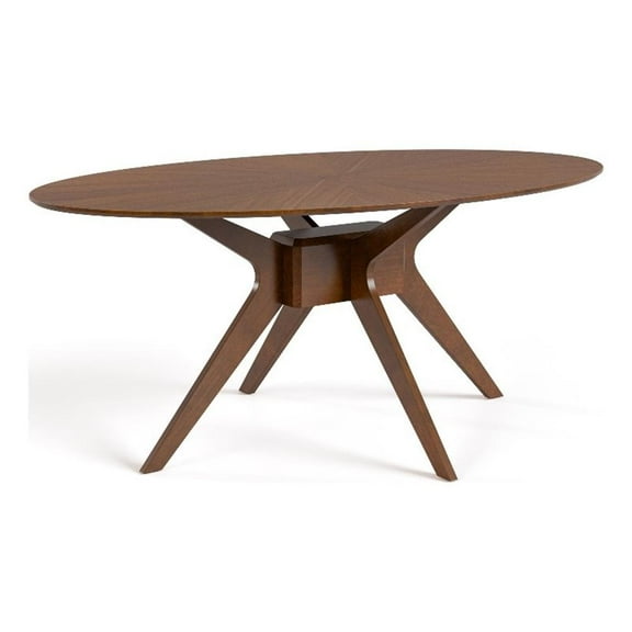 Bowery Hill Modern / Contemporary Wood Oval Dining Table in Walnut