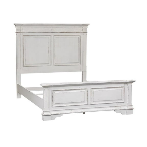 Bowery Hill Modern / Contemporary Wood White Queen Panel Bed