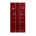 thumbnail image 1 of Bowery Hill Modern Double Door Metal Wardrobe in Red, 1 of 4