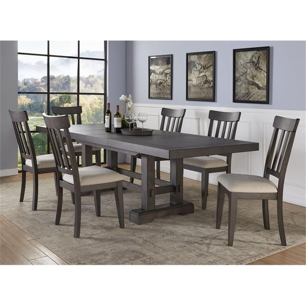 Bowery Hill Modern Dusky Cedar Brown 7-Piece Wood Dining Set - Walmart.com