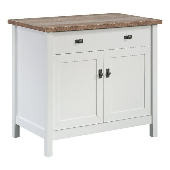 Bowery Hill Modern Engineered Wood Library Base in White Finish