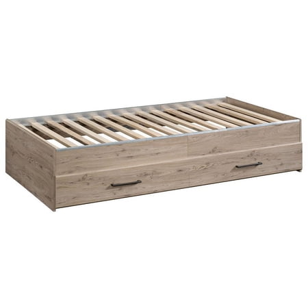 Bowery Hill Modern Engineered Wood Twin Mates Bed with Drawers in Laurel Oak