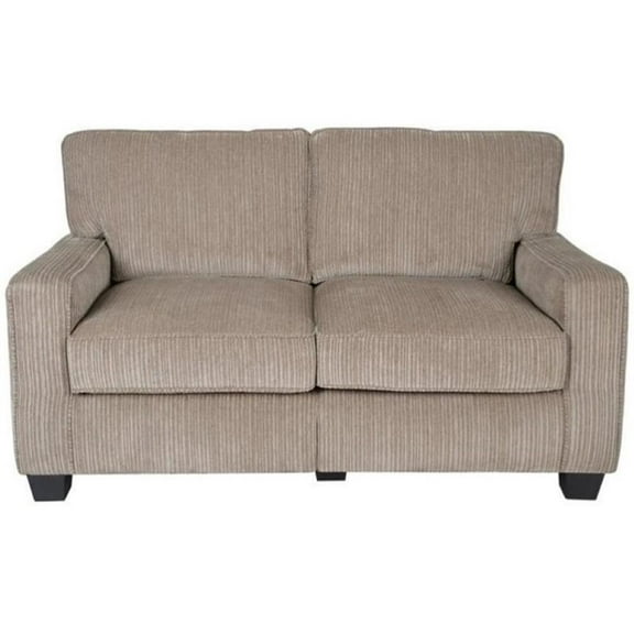 Bowery Hill Modern Fabric Loveseat in Beige