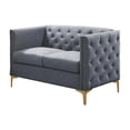 thumbnail image 1 of Bowery Hill Modern Fabric Tufted Loveseat with Pocket Coil Cushions in Gray, 1 of 5