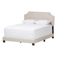 thumbnail image 1 of Bowery Hill Modern Fabric Tufted Queen Low Profile Bed in Light Beige, 1 of 7