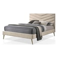 thumbnail image 1 of Bowery Hill Modern Fabric Upholstered Headboard King Bed in Beige, 1 of 6
