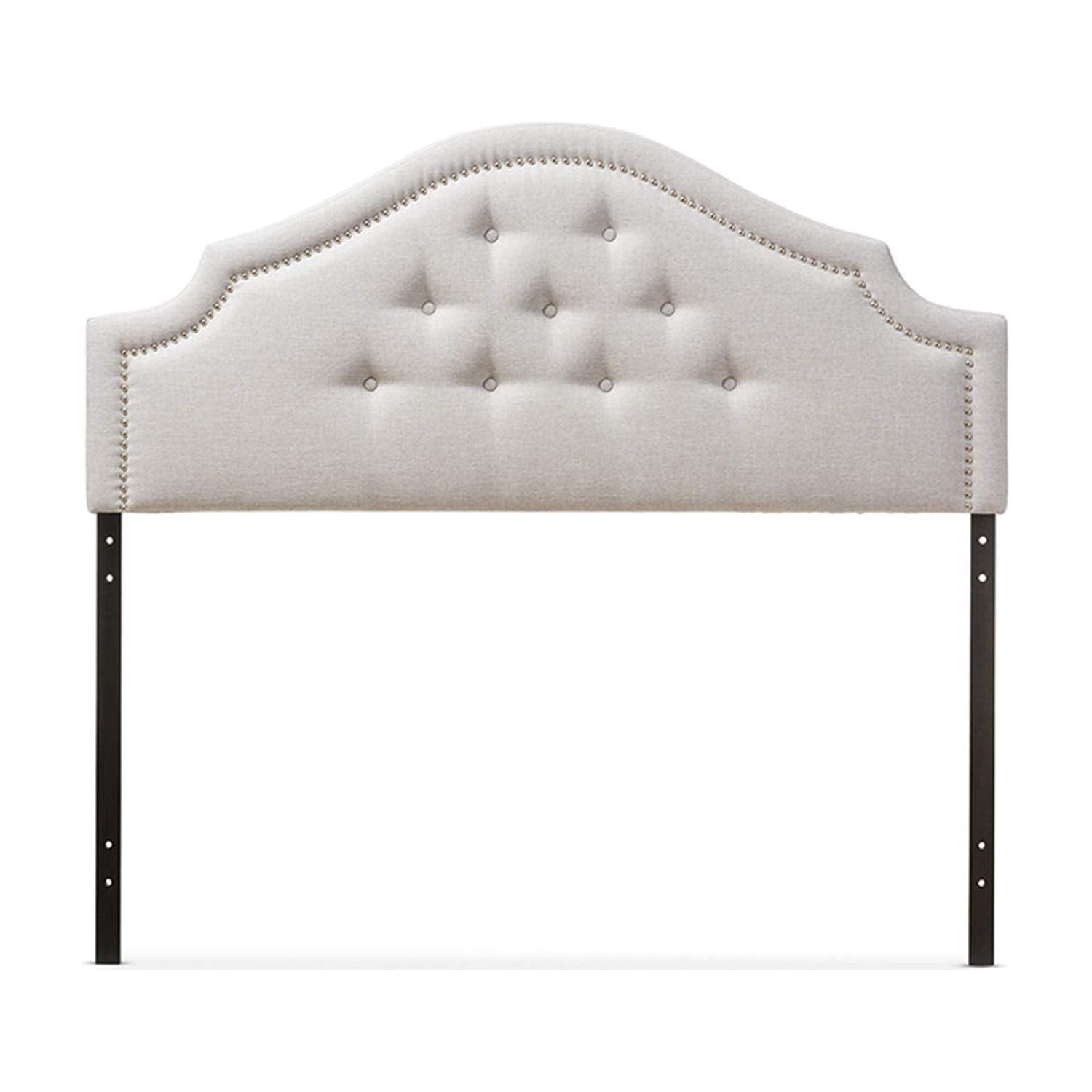 Bowery Hill Modern Fabric Upholstered King Headboard in Beige