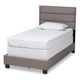 thumbnail image 1 of Bowery Hill Modern Fabric Upholstered Nail Head Trim Twin Size Bed in Gray, 1 of 8