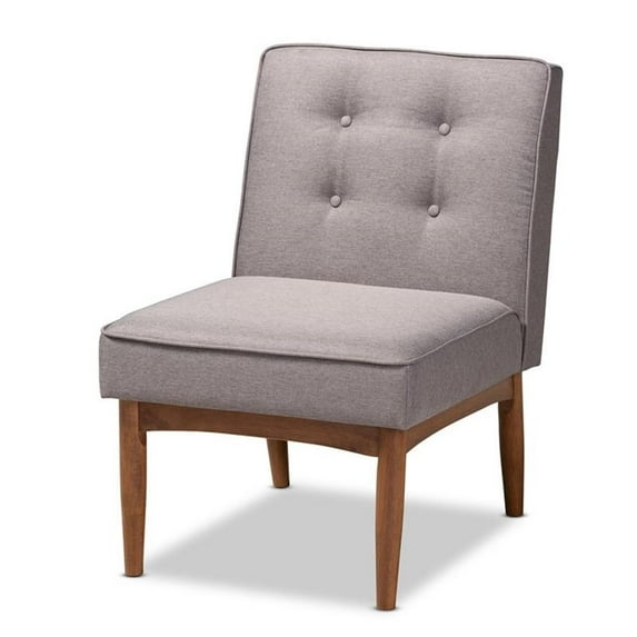 Bowery Hill Modern Fabric Upholstered and Wood Accent Chair in Gray