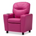 thumbnail image 1 of Bowery Hill Modern Faux Leather Kids Recliner Chair in Magenta Pink, 1 of 10