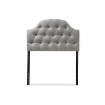 Bowery Hill Modern Faux Leather Upholstered Twin Headboard in Gray