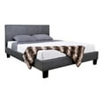 thumbnail image 1 of Bowery Hill Modern Faux Leather/Wood King Platform Bed in Gray, 1 of 4