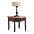 thumbnail image 1 of Bowery Hill Modern Faux Marble Top End Table in Dark Cherry Finish, 1 of 2