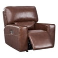 thumbnail image 1 of Bowery Hill Modern Geuine Leather Glider Recliner in Brown Finish, 1 of 3