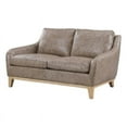 thumbnail image 1 of Bowery Hill Modern Geuine Leather Loveseat in Sandy Brown Finish, 1 of 4