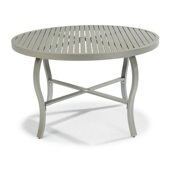 Bowery Hill Modern Gray Aluminum Outdoor Dining Table