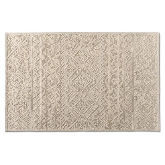 Bowery Hill Modern Ivory Hand-Tufted Wool Area Rug