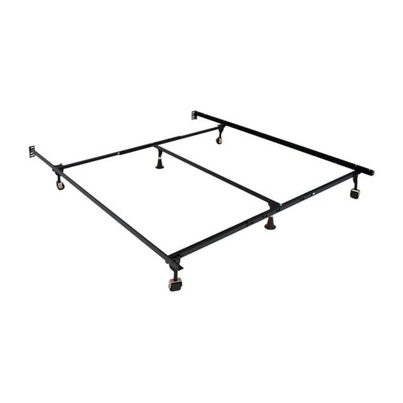 Bowery Hill Modern Metal Adjustable Queen/King Bed Frame in Black
